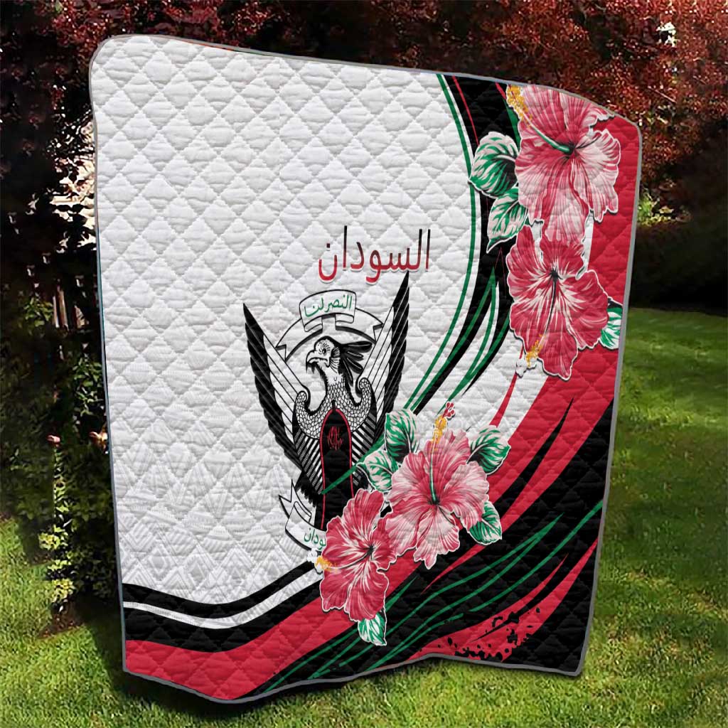 Sudan Quilt Sudanese Secretary Bird With Hibiscus - African Pride