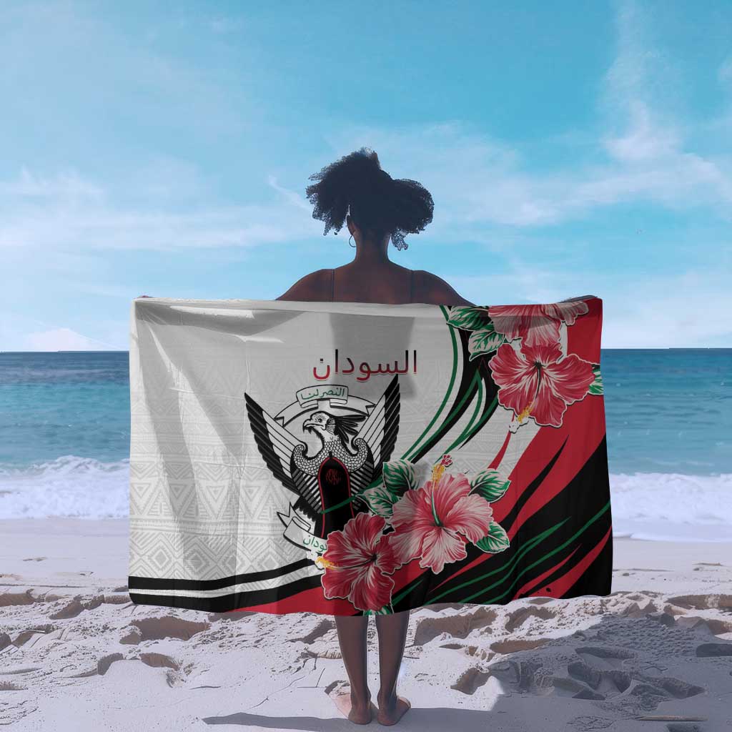 Sudan Sarong Sudanese Secretary Bird With Hibiscus - African Pride
