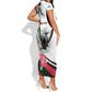 Personalized Sudan Short Sleeve Bodycon Dress Sudanese Secretary Bird With Hibiscus - African Pride