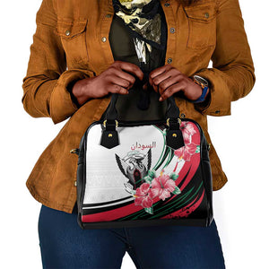 Sudan Shoulder Handbag Sudanese Secretary Bird With Hibiscus - African Pride