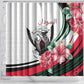 Sudan Shower Curtain Sudanese Secretary Bird With Hibiscus - African Pride