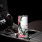 Personalized Sudan Skinny Tumbler Sudanese Secretary Bird With Hibiscus - African Pride