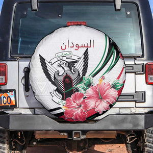 Sudan Spare Tire Cover Sudanese Secretary Bird With Hibiscus - African Pride