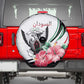 Sudan Spare Tire Cover Sudanese Secretary Bird With Hibiscus - African Pride