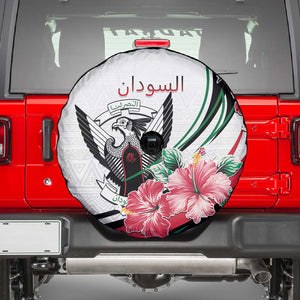 Sudan Spare Tire Cover Sudanese Secretary Bird With Hibiscus - African Pride