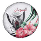 Sudan Spare Tire Cover Sudanese Secretary Bird With Hibiscus - African Pride