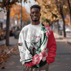 Personalized Sudan Sweatshirt Sudanese Secretary Bird With Hibiscus - African Pride