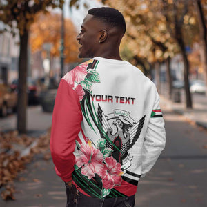 Personalized Sudan Sweatshirt Sudanese Secretary Bird With Hibiscus - African Pride