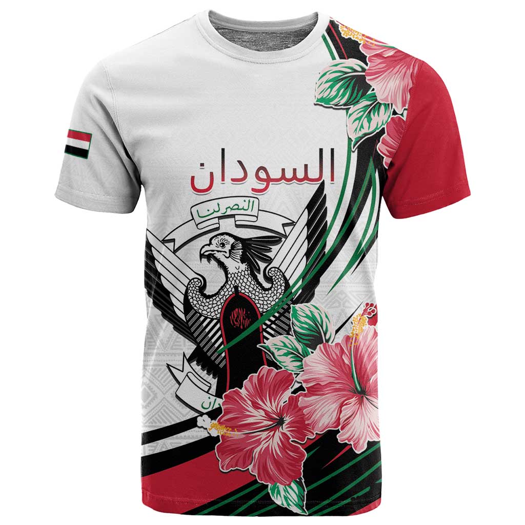 Personalized Sudan T shirt Sudanese Secretary Bird With Hibiscus - African Pride