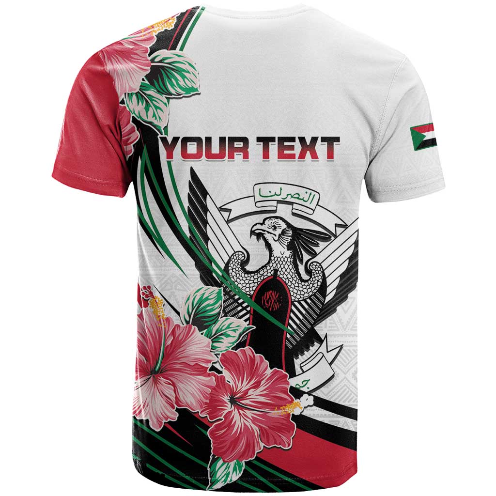 Personalized Sudan T shirt Sudanese Secretary Bird With Hibiscus - African Pride