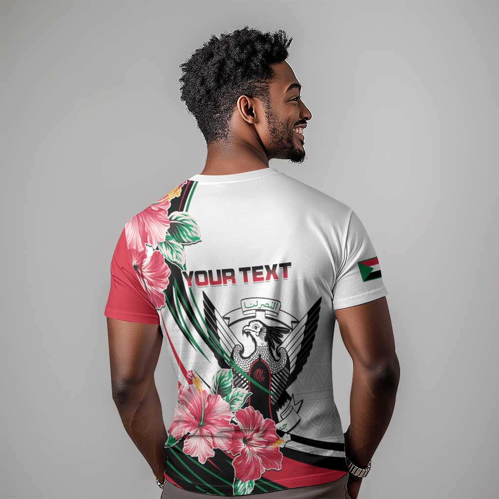 Personalized Sudan T shirt Sudanese Secretary Bird With Hibiscus - African Pride