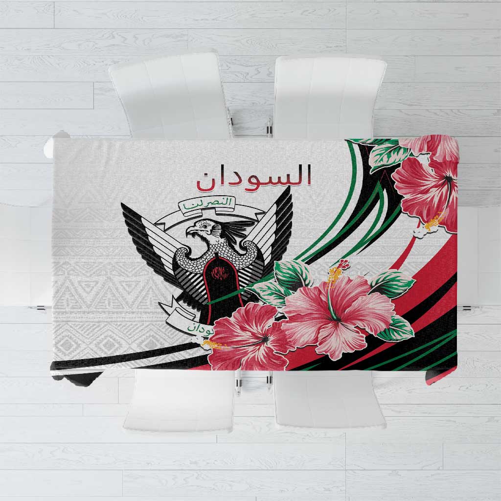 Sudan Tablecloth Sudanese Secretary Bird With Hibiscus - African Pride