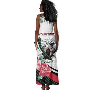Personalized Sudan Tank Maxi Dress Sudanese Secretary Bird With Hibiscus - African Pride