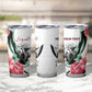Personalized Sudan Tumbler Cup Sudanese Secretary Bird With Hibiscus - African Pride