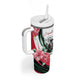 Personalized Sudan Tumbler With Handle Sudanese Secretary Bird With Hibiscus - African Pride