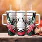 Personalized Sudan Tumbler With Handle Sudanese Secretary Bird With Hibiscus - African Pride