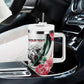 Personalized Sudan Tumbler With Handle Sudanese Secretary Bird With Hibiscus - African Pride