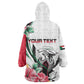 Personalized Sudan Wearable Blanket Hoodie Sudanese Secretary Bird With Hibiscus - African Pride
