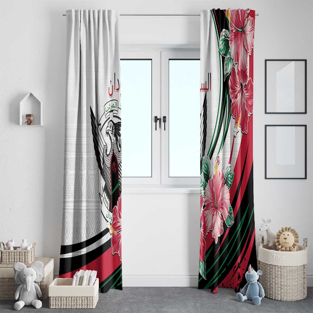 Sudan Window Curtain Sudanese Secretary Bird With Hibiscus - African Pride