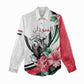 Personalized Sudan Women Casual Shirt Sudanese Secretary Bird With Hibiscus - African Pride