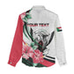 Personalized Sudan Women Casual Shirt Sudanese Secretary Bird With Hibiscus - African Pride