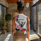 Personalized Sudan Women Sleeveless Polo Shirt Sudanese Secretary Bird With Hibiscus - African Pride