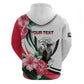 Personalized Sudan Zip Hoodie Sudanese Secretary Bird With Hibiscus - African Pride