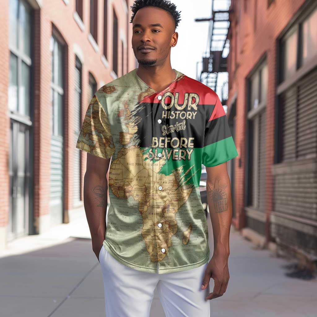 Pan-African Flag Day Baseball Jersey African Map - Vintage Style - African Pride
