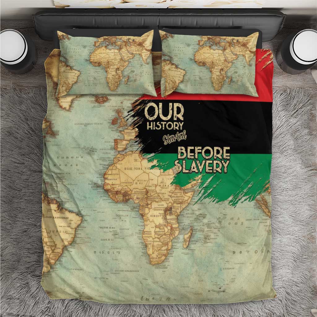 Pan-African Flag Day Bedding Set African Map - Vintage Style - African Pride