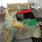 Pan-African Flag Day Bedding Set African Map - Vintage Style - African Pride