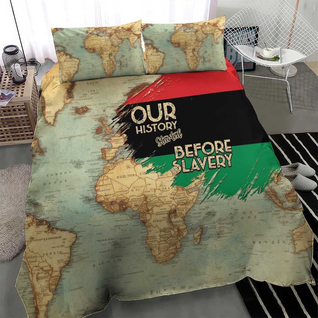 Pan-African Flag Day Bedding Set African Map - Vintage Style - African Pride