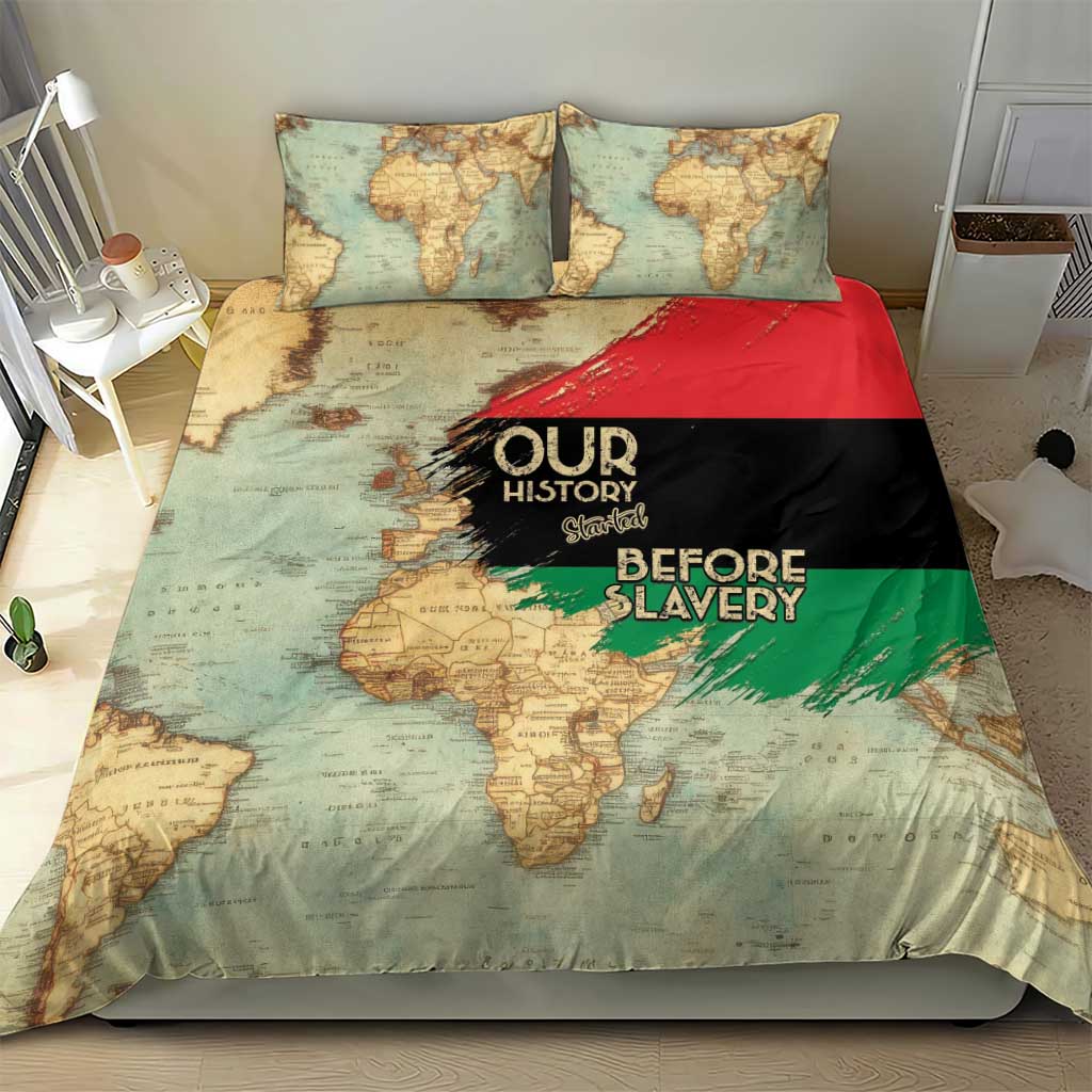 Pan-African Flag Day Bedding Set African Map - Vintage Style - African Pride