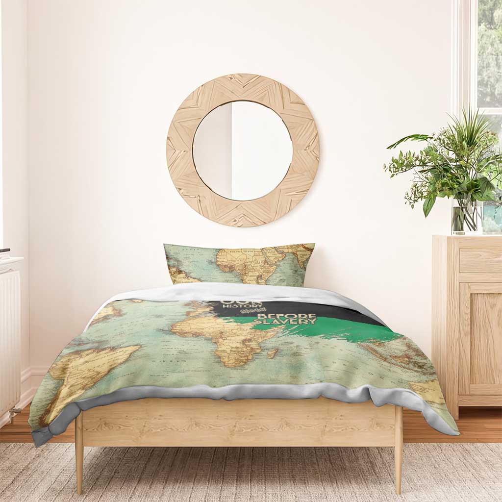 Pan-African Flag Day Bedding Set African Map - Vintage Style - African Pride
