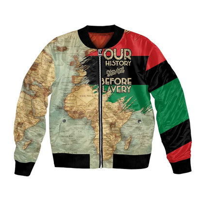 Pan-African Flag Day Bomber Jacket African Map - Vintage Style - African Pride