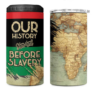 Pan-African Flag Day 4 in 1 Can Cooler Tumbler African Map - Vintage Style - African Pride