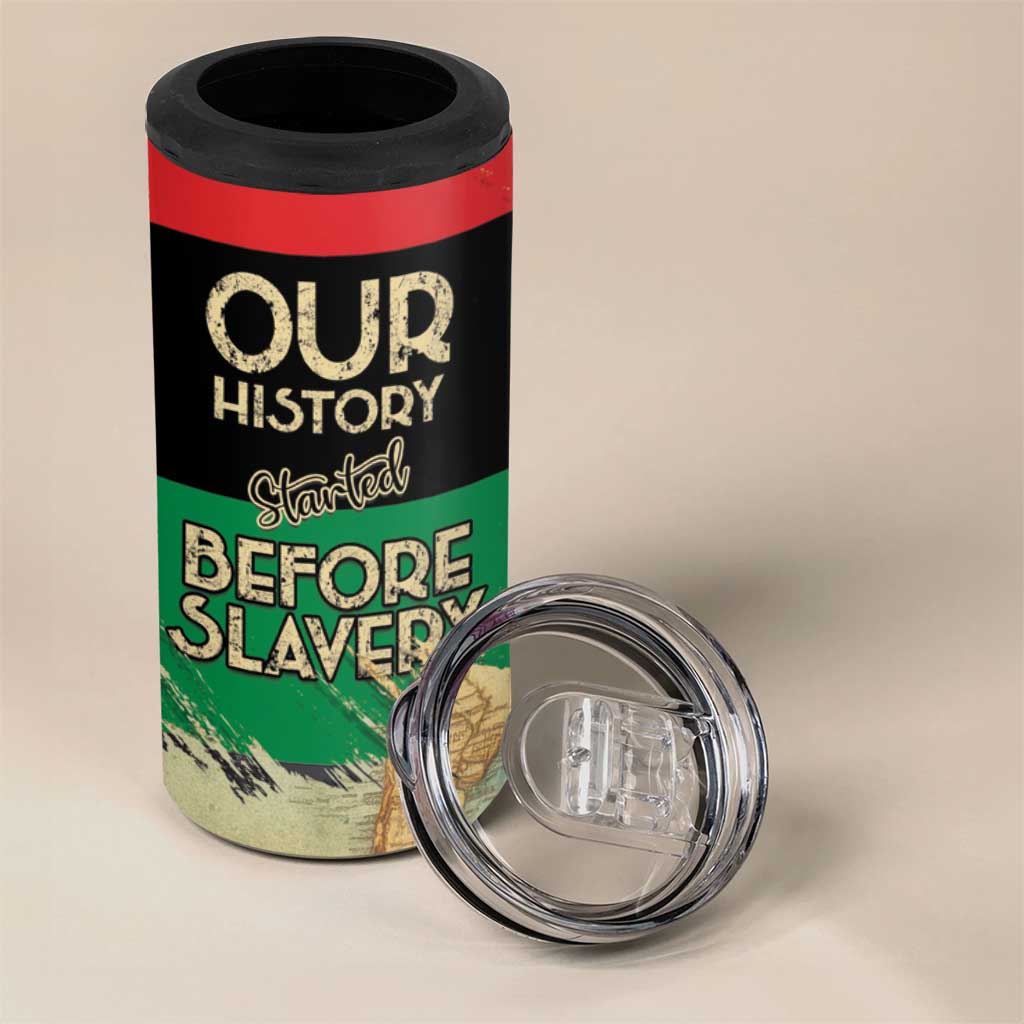Pan-African Flag Day 4 in 1 Can Cooler Tumbler African Map - Vintage Style - African Pride