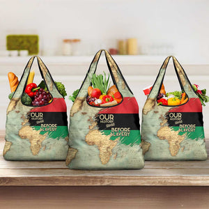 Pan-African Flag Day Grocery Bag African Map - Vintage Style - African Pride