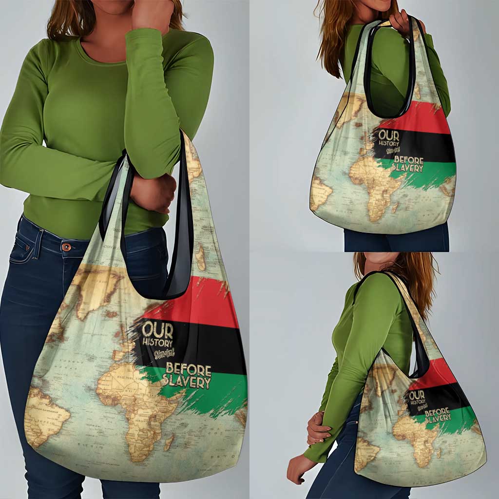 Pan-African Flag Day Grocery Bag African Map - Vintage Style - African Pride