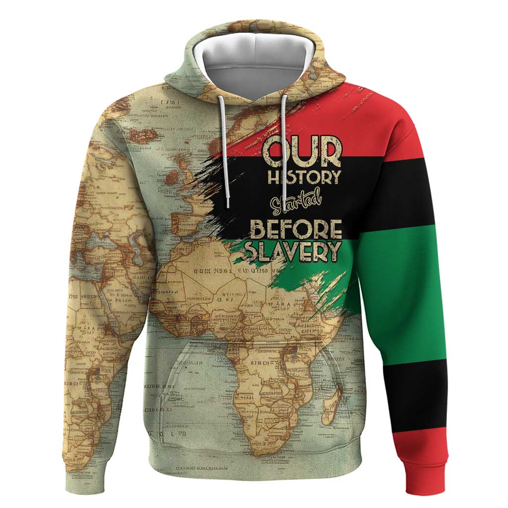 Pan-African Flag Day Hoodie African Map - Vintage Style - African Pride