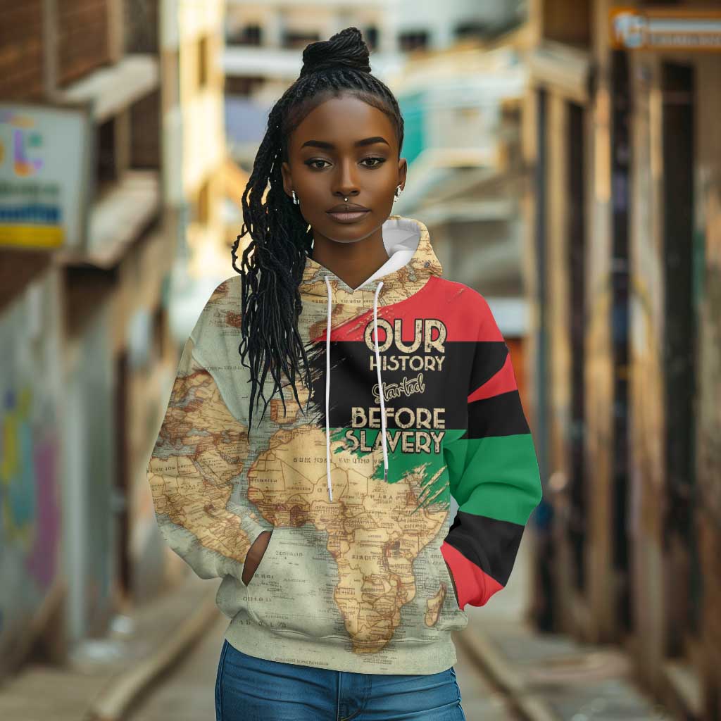Pan-African Flag Day Hoodie African Map - Vintage Style - African Pride
