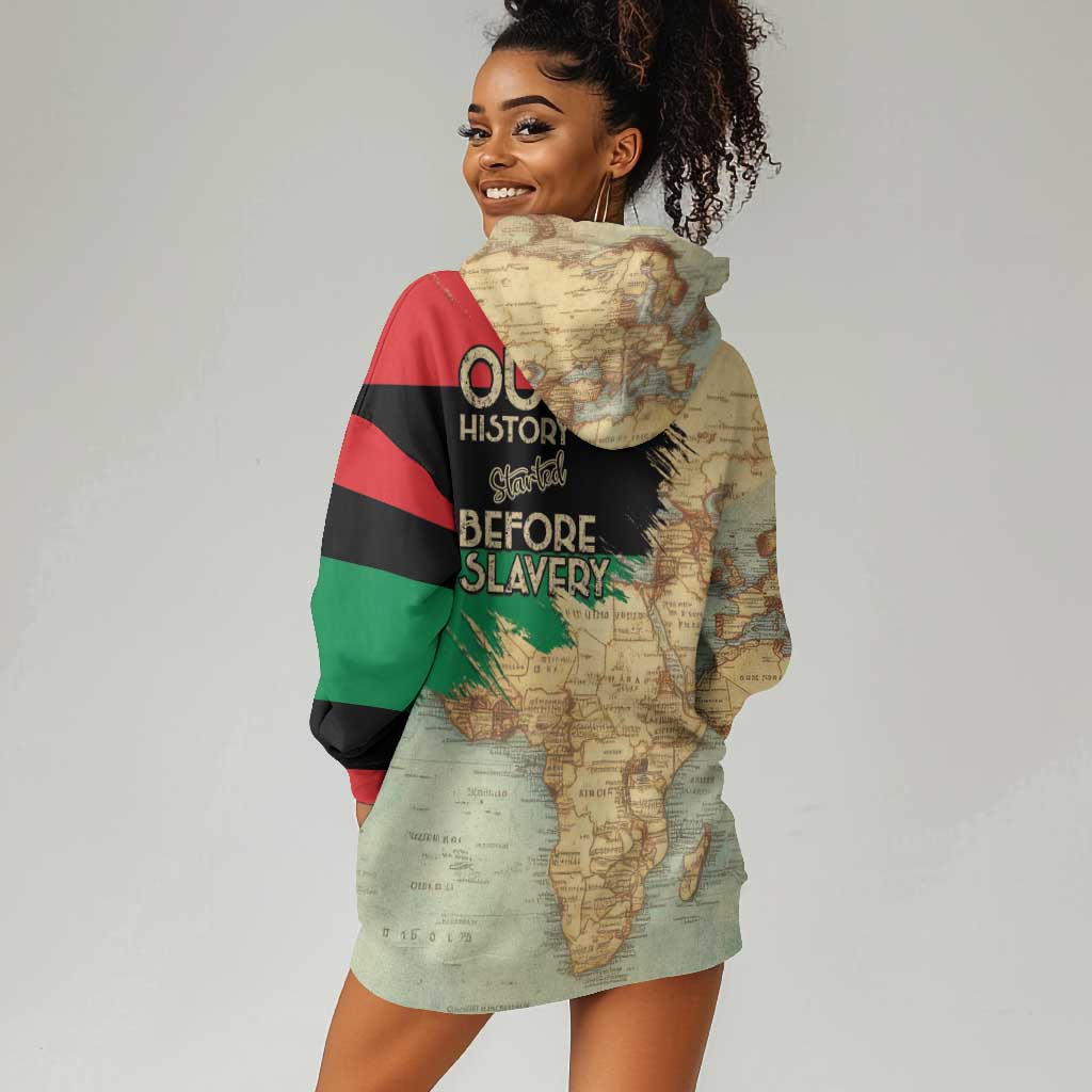 Pan-African Flag Day Hoodie Dress African Map - Vintage Style - African Pride