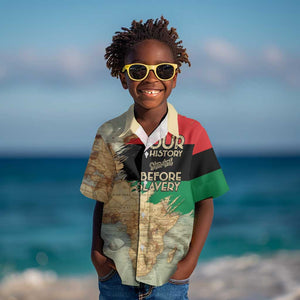 Pan-African Flag Day Kid Hawaiian Shirt African Map - Vintage Style - African Pride