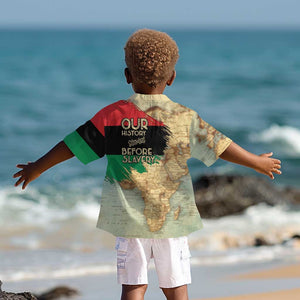 Pan-African Flag Day Kid Hawaiian Shirt African Map - Vintage Style - African Pride
