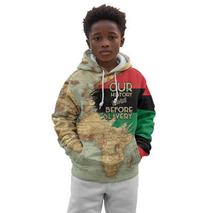 Pan-African Flag Day Kid Hoodie African Map - Vintage Style - African Pride