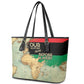 Pan-African Flag Day Leather Tote Bag African Map - Vintage Style - African Pride