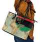 Pan-African Flag Day Leather Tote Bag African Map - Vintage Style - African Pride