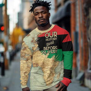 Pan-African Flag Day Long Sleeve Shirt African Map - Vintage Style - African Pride