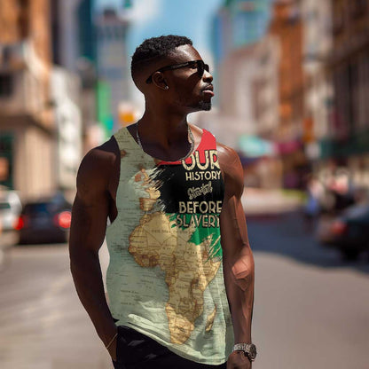 Pan-African Flag Day Men Tank Top African Map - Vintage Style - African Pride