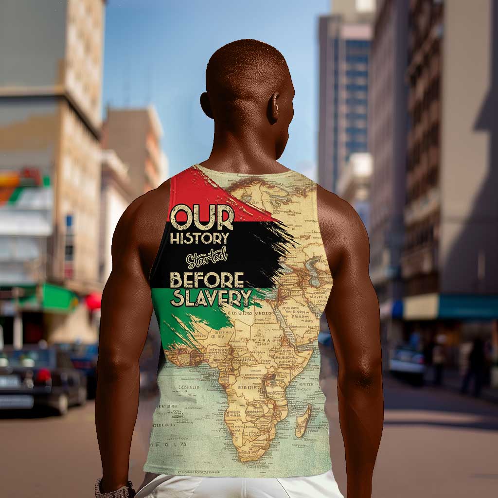 Pan-African Flag Day Men Tank Top African Map - Vintage Style - African Pride