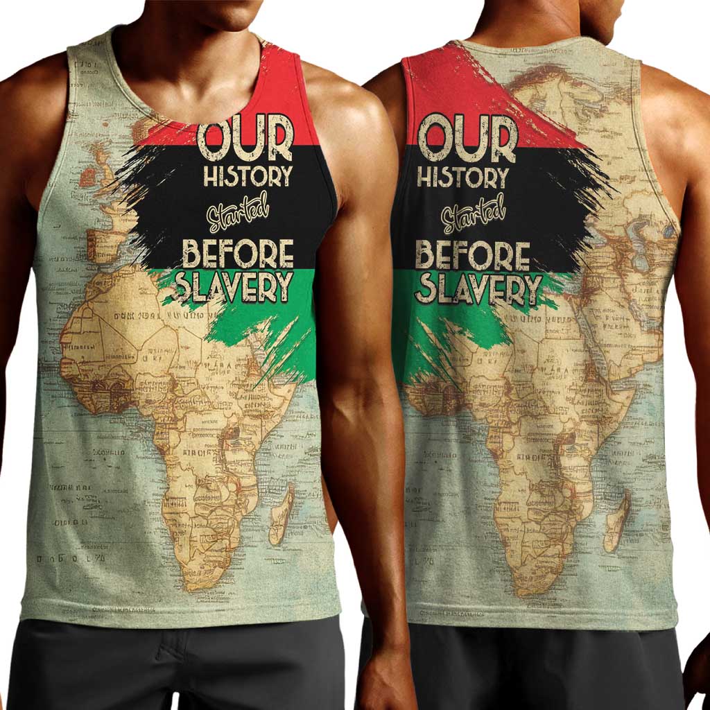 Pan-African Flag Day Men Tank Top African Map - Vintage Style - African Pride